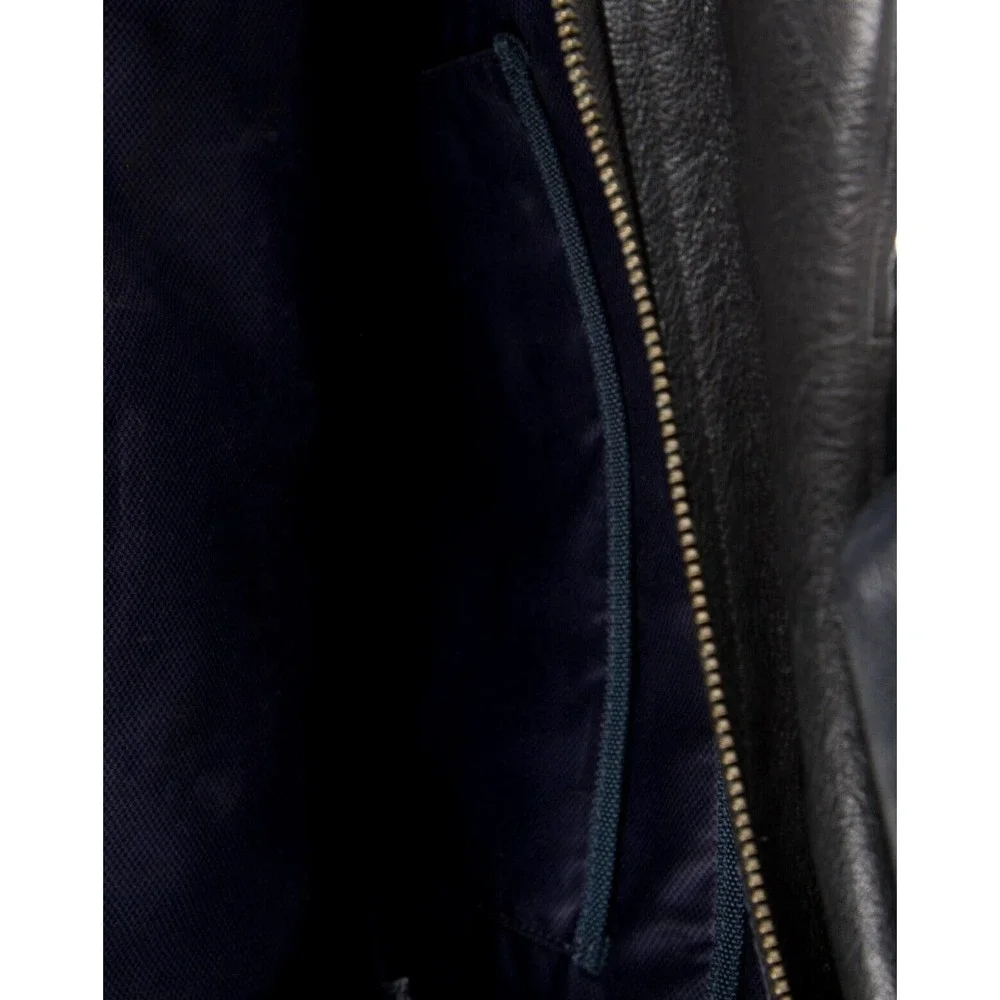 Tumi 68980 Mission Bryant Business All Leather Zip Black Backpack t602‎